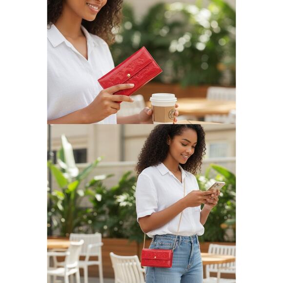 Louis Vuitton Vernis Red Portefeuille Sarah Wallet - Picture 2 of 13